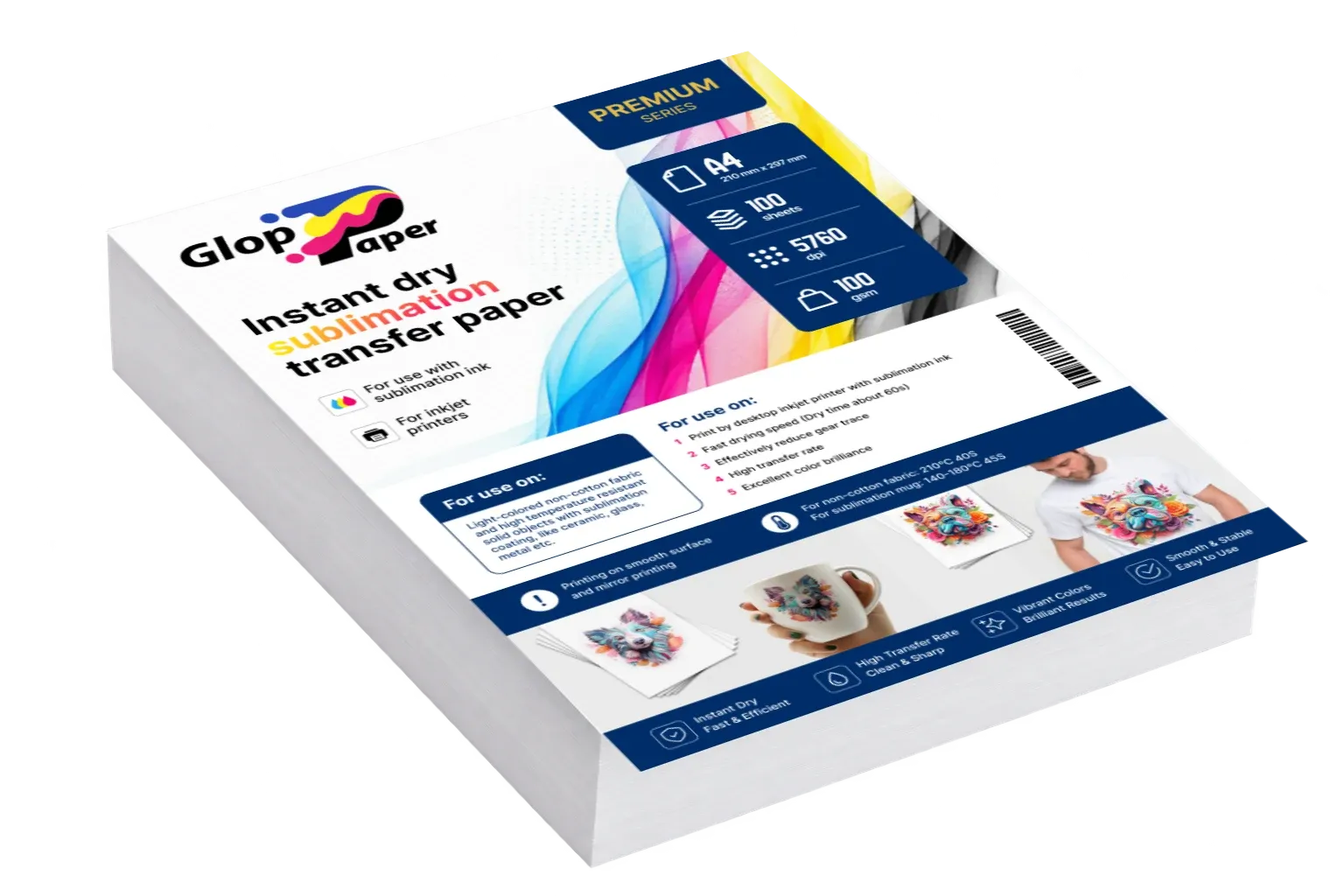 Paquete de papel de sublimación GlopPaper Premium A4